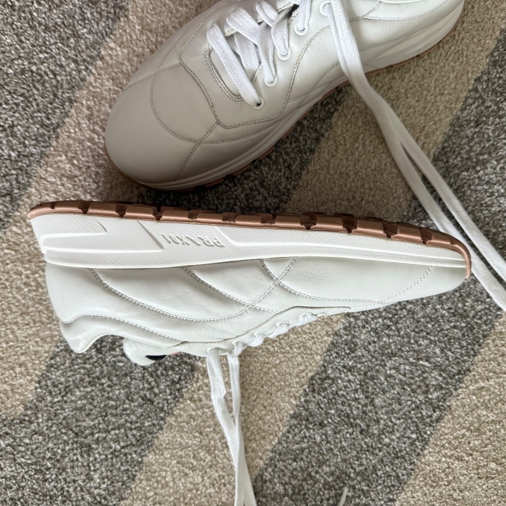 Women's Slightly Used Leather Prada Sneakers - Picture 10 of 14